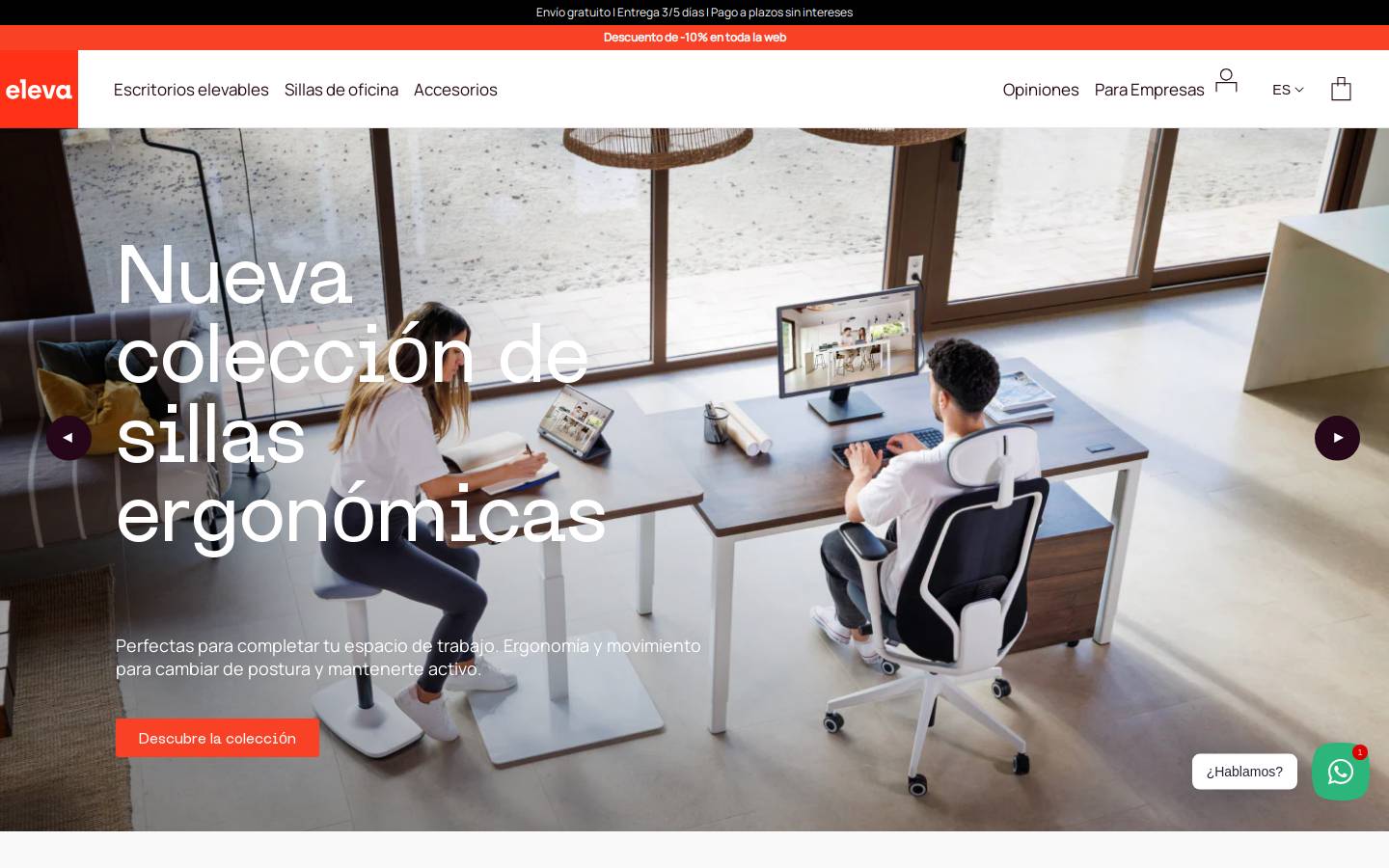 Eleva homepage screenshot
