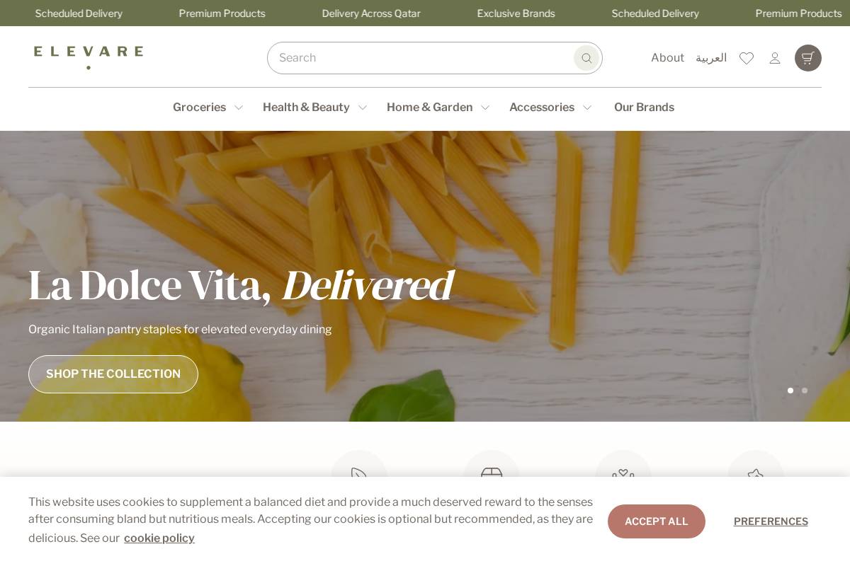 elevaremarket.com homepage screenshot