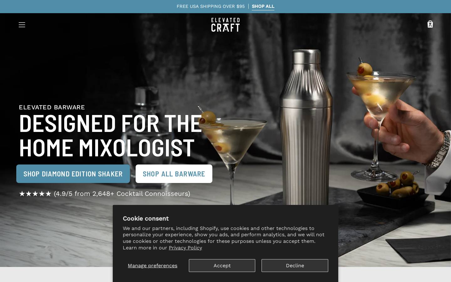 elevatedcraftco.com homepage screenshot