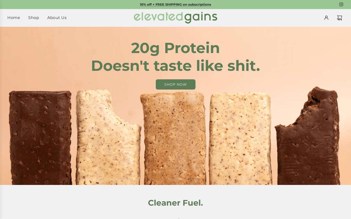 Elevatedgains homepage screenshot
