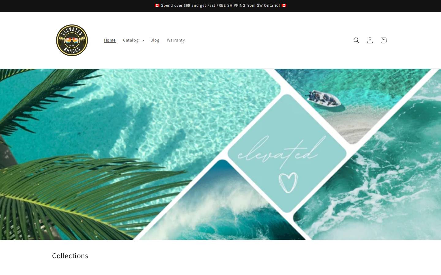 elevatedshades.com homepage screenshot