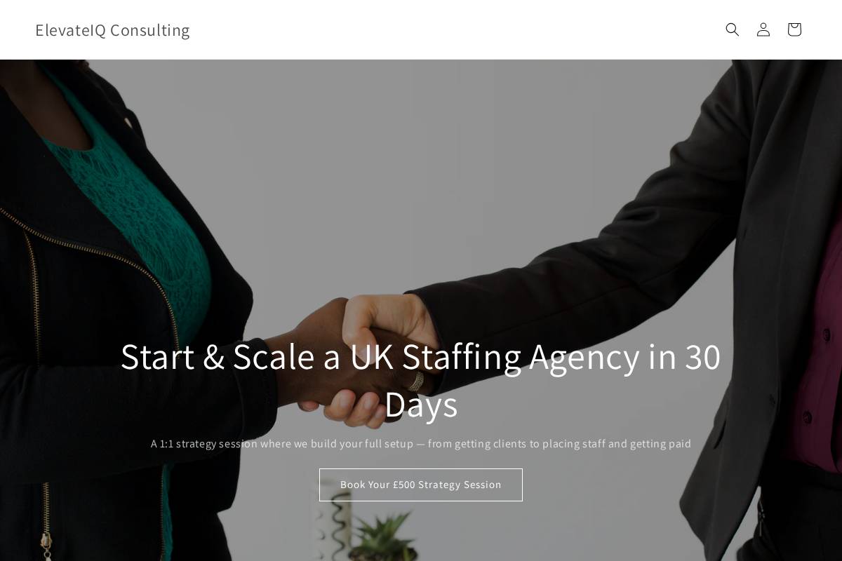 elevateiqconsulting.shop homepage screenshot