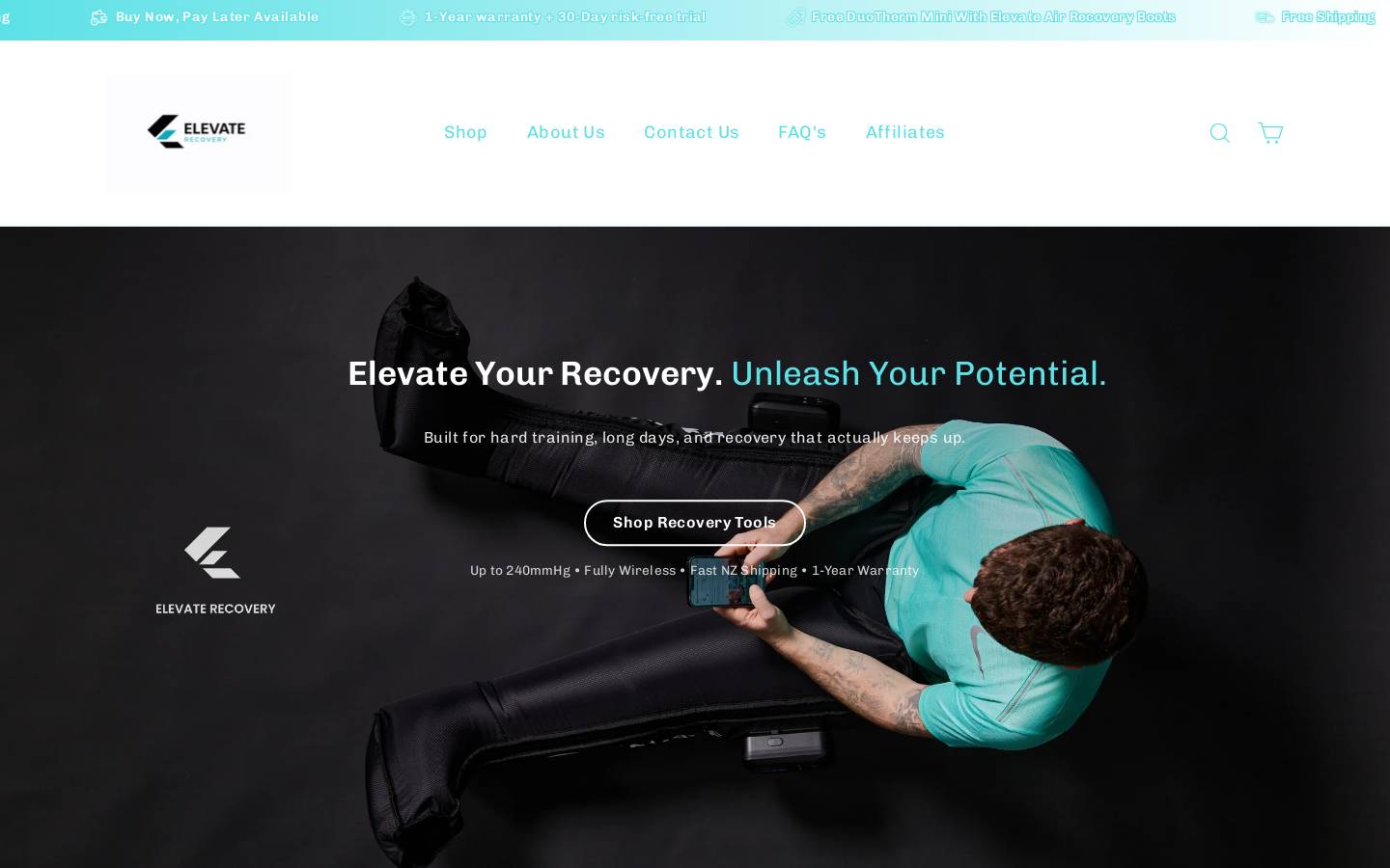 elevaterecovery.shop homepage screenshot