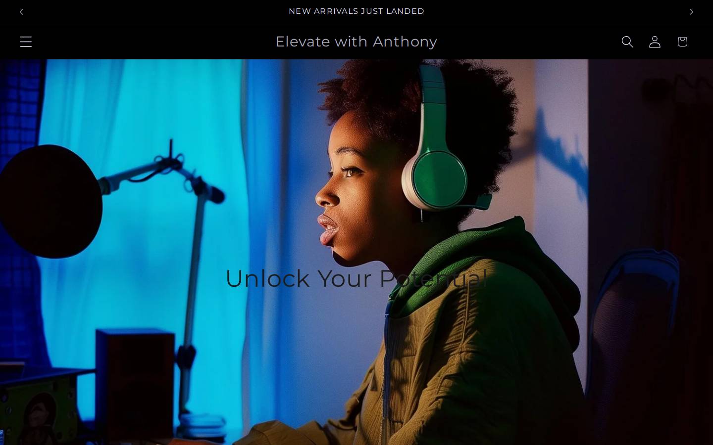 elevatewithanthony.com homepage screenshot