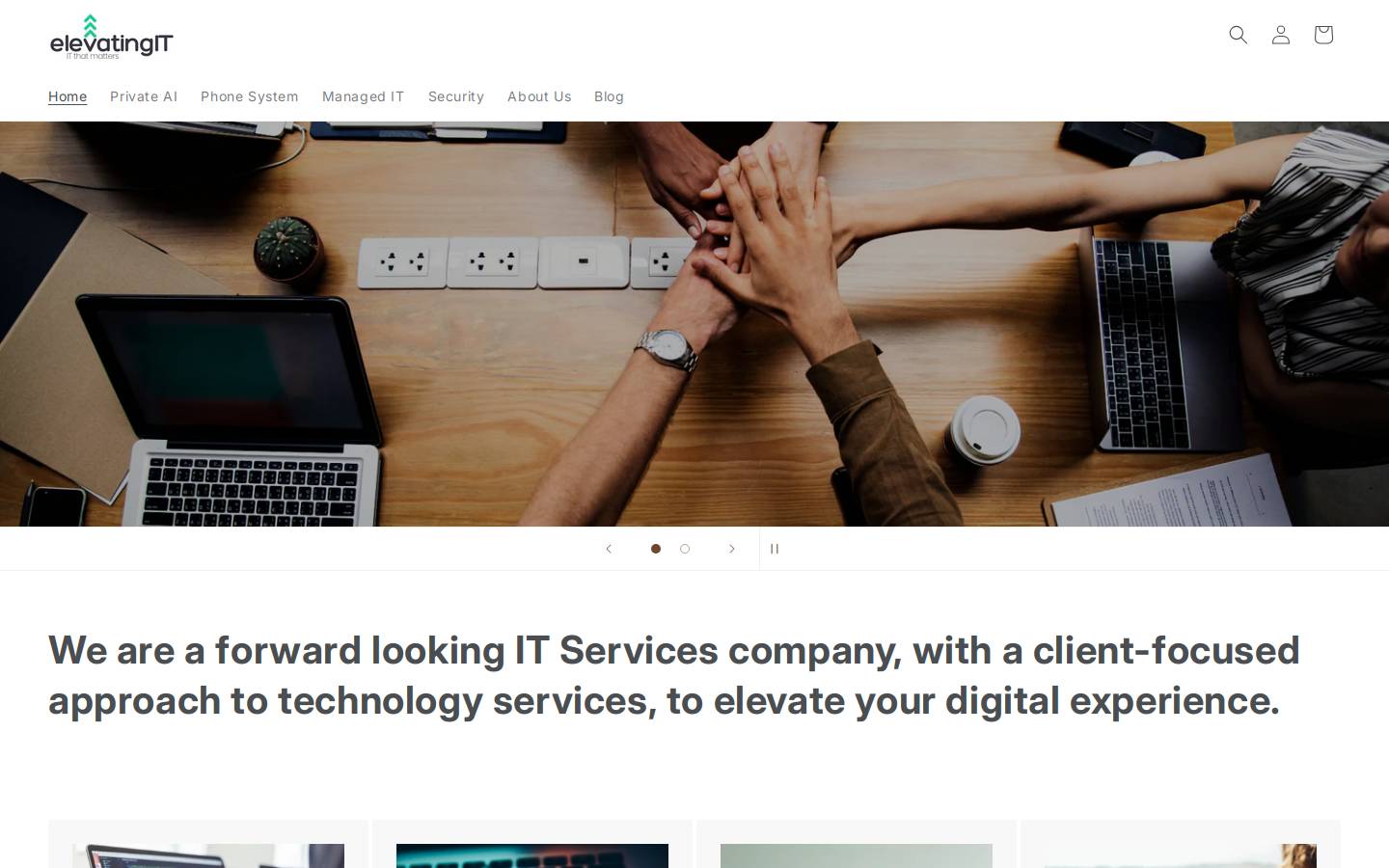 elevatingit.com homepage screenshot