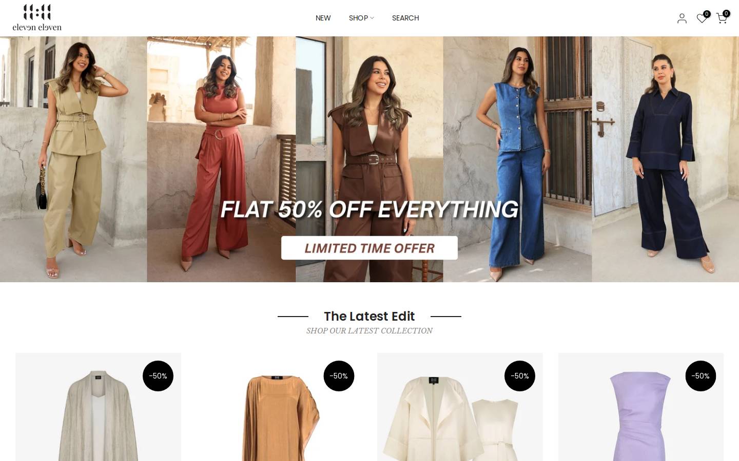 eleven11shop.com homepage screenshot