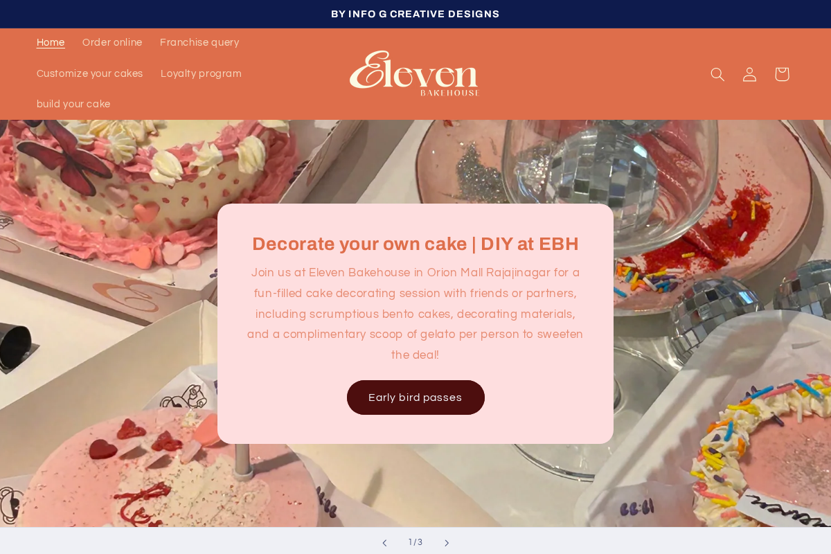 Eleven bakehouse homepage screenshot