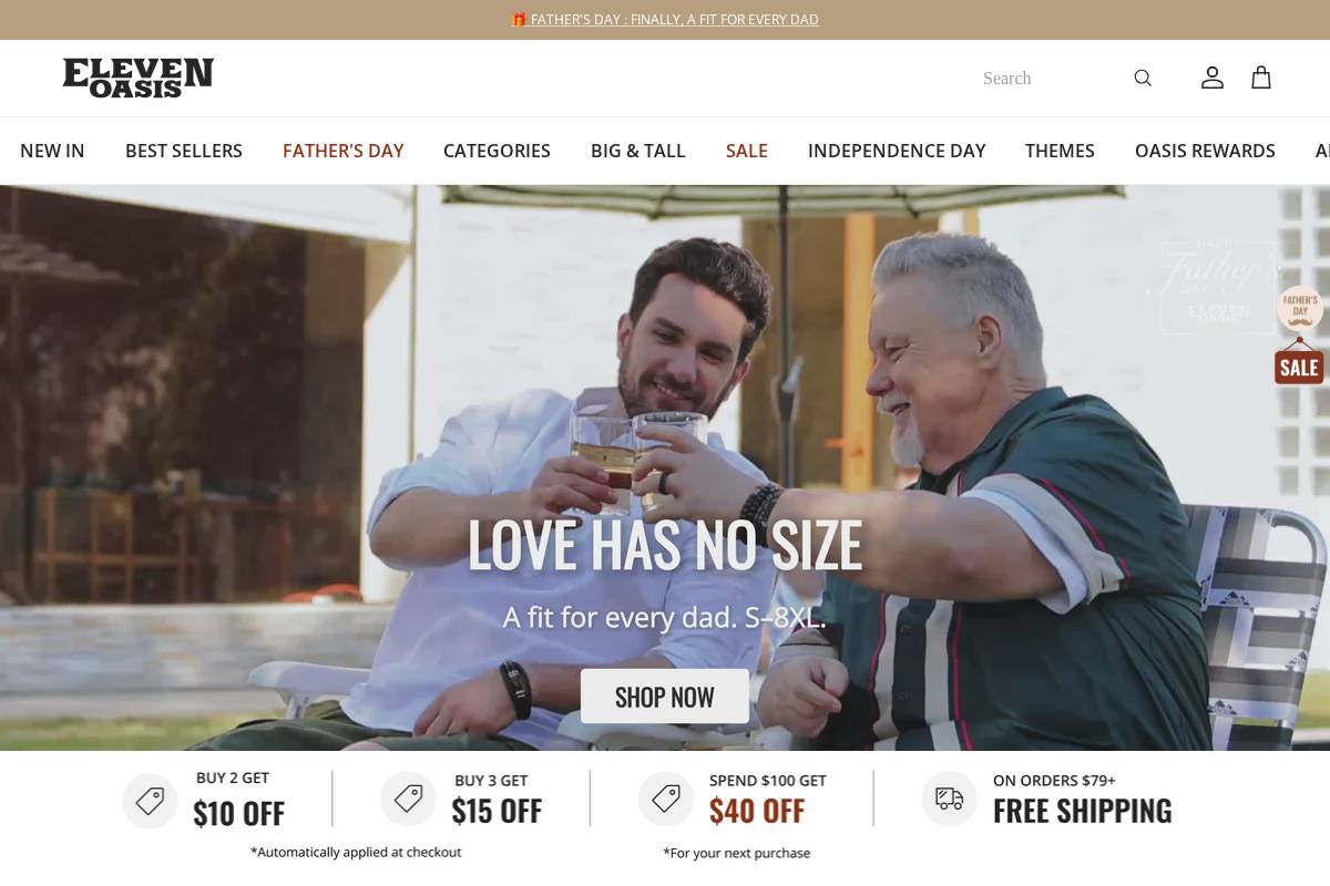 Elevenoasis homepage screenshot