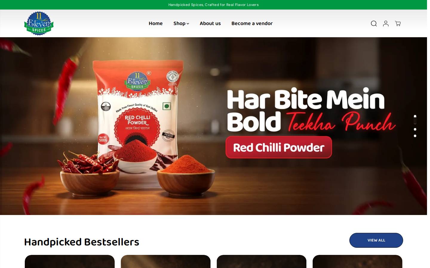 elevenspices.com homepage screenshot