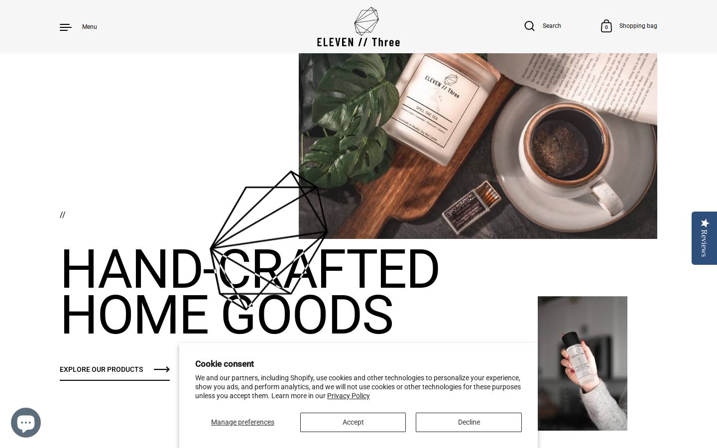 eleventhree.com homepage screenshot