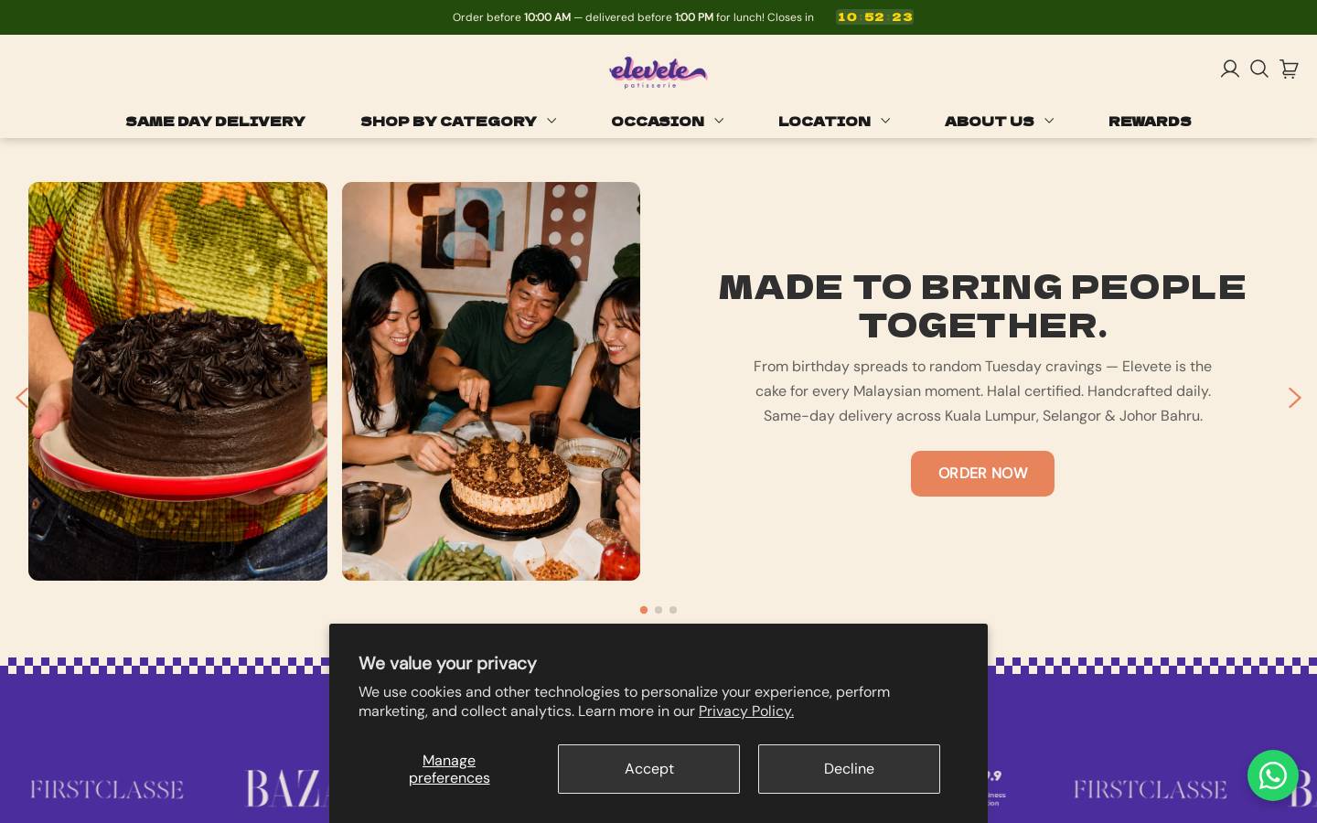 elevete.com.my homepage screenshot
