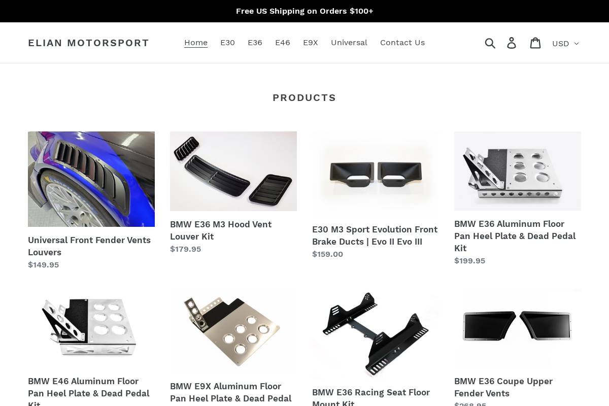 elianmotorsport.com homepage screenshot