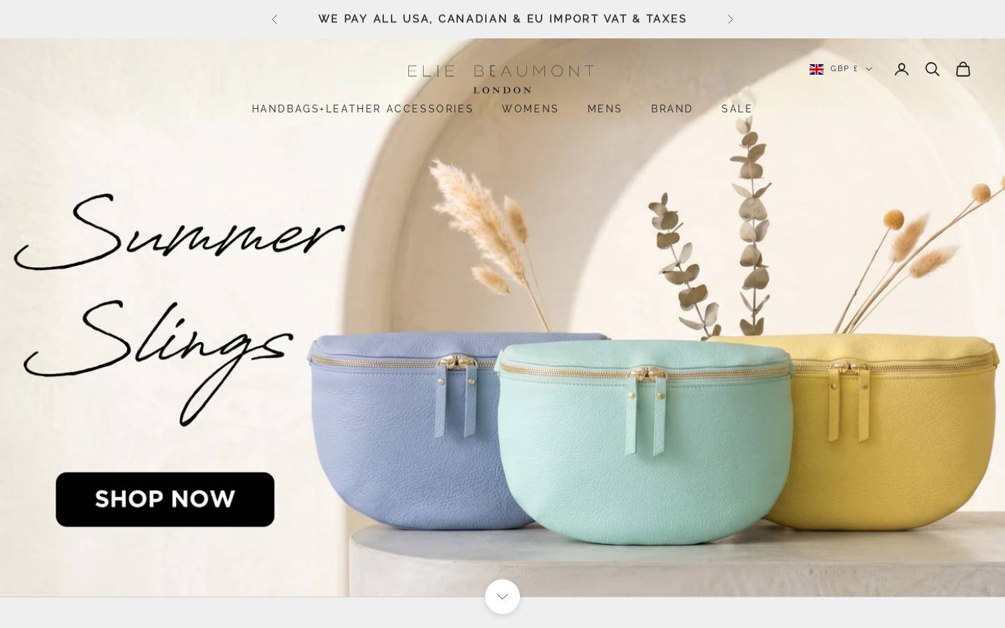 Elie Beaumont London homepage screenshot