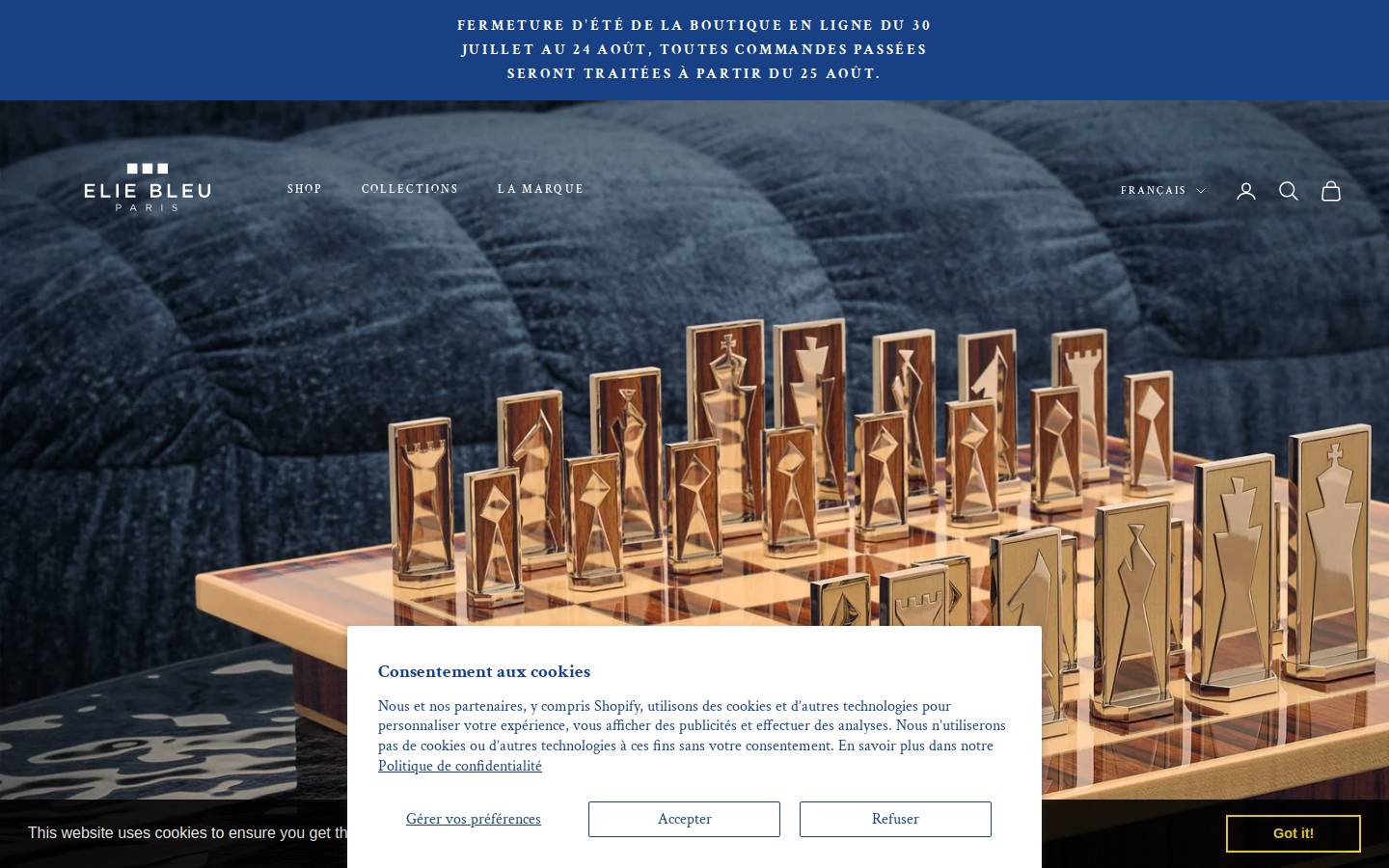 eliebleu.com homepage screenshot