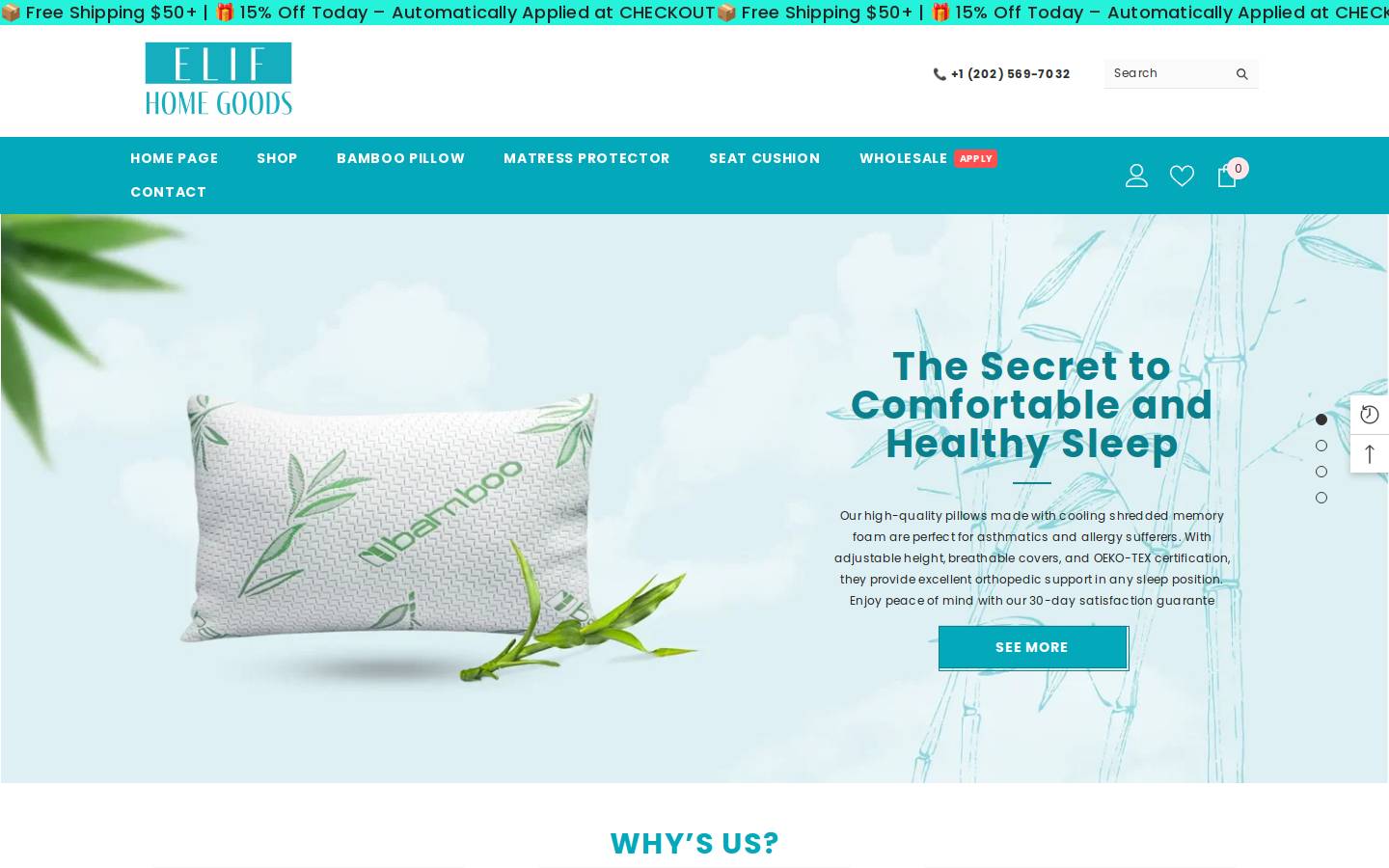 elifhomegoods.com homepage screenshot