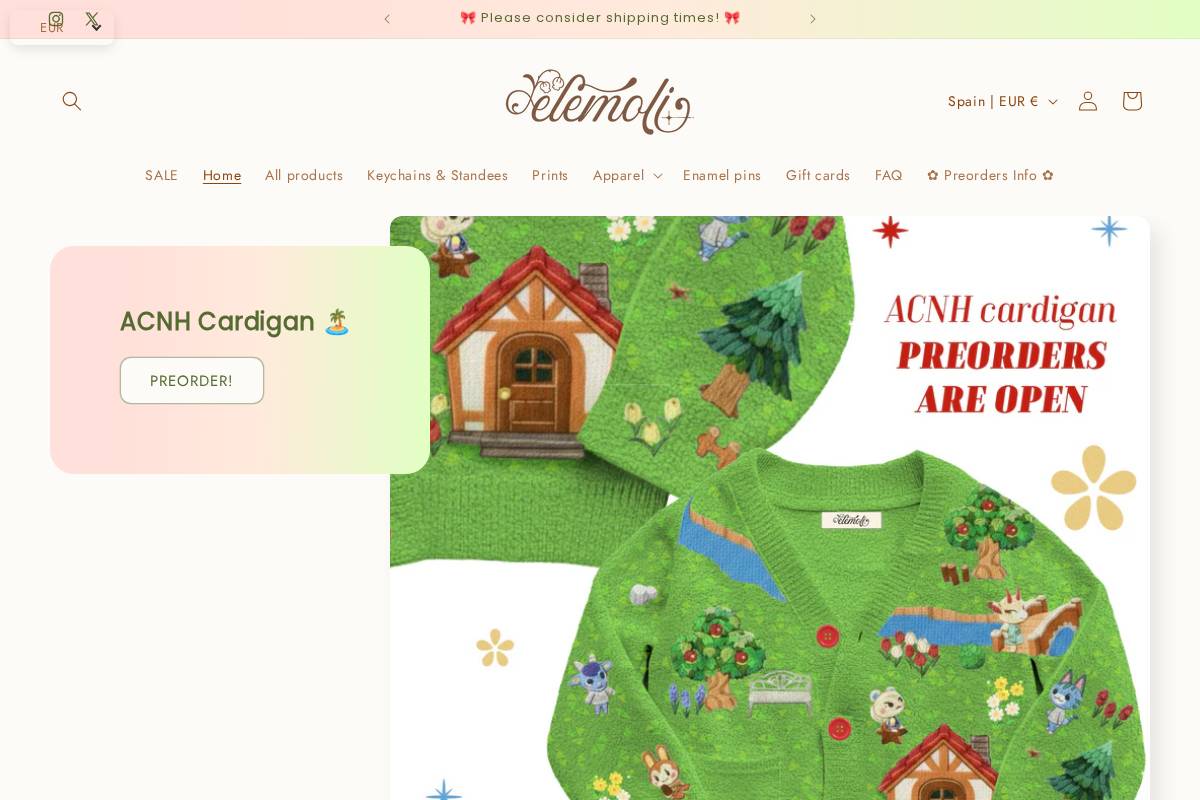 elinasartshop.com homepage screenshot