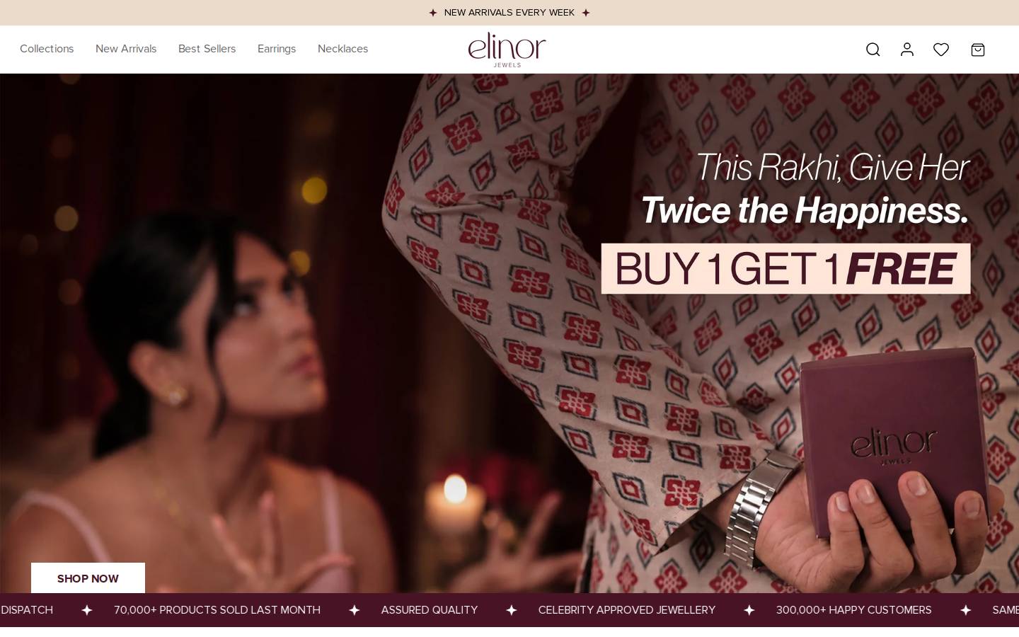 elinorjewels.com homepage screenshot