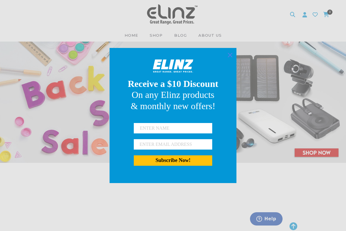 Elinz homepage screenshot