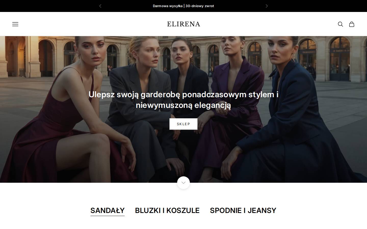 Elirena homepage screenshot