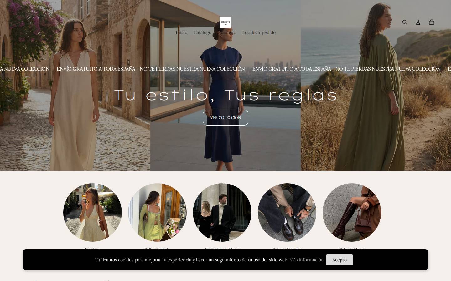 Elisabethmodas homepage screenshot