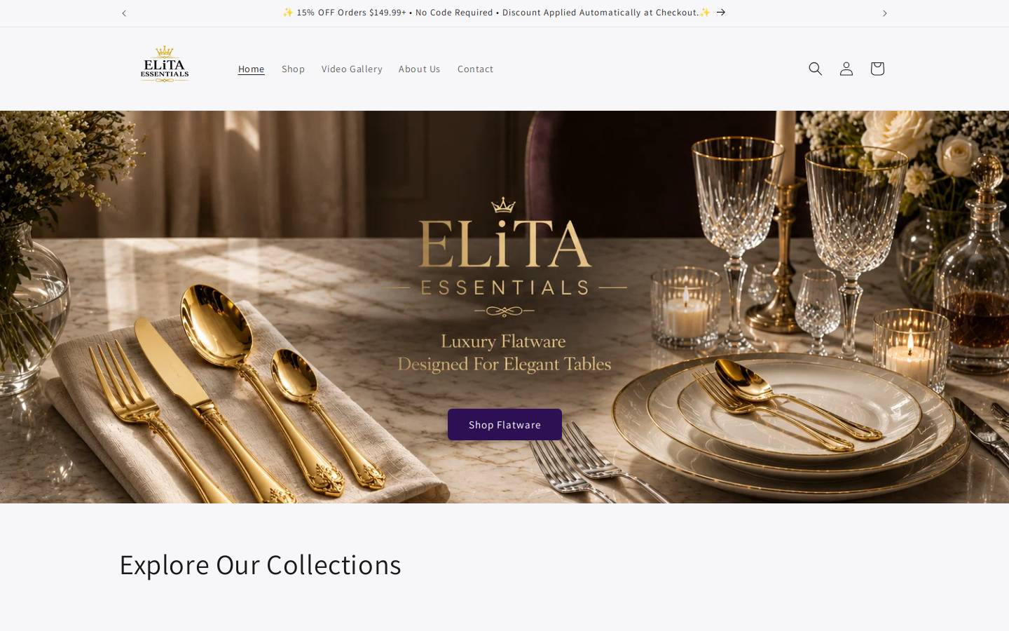 elitaessentials.com homepage screenshot