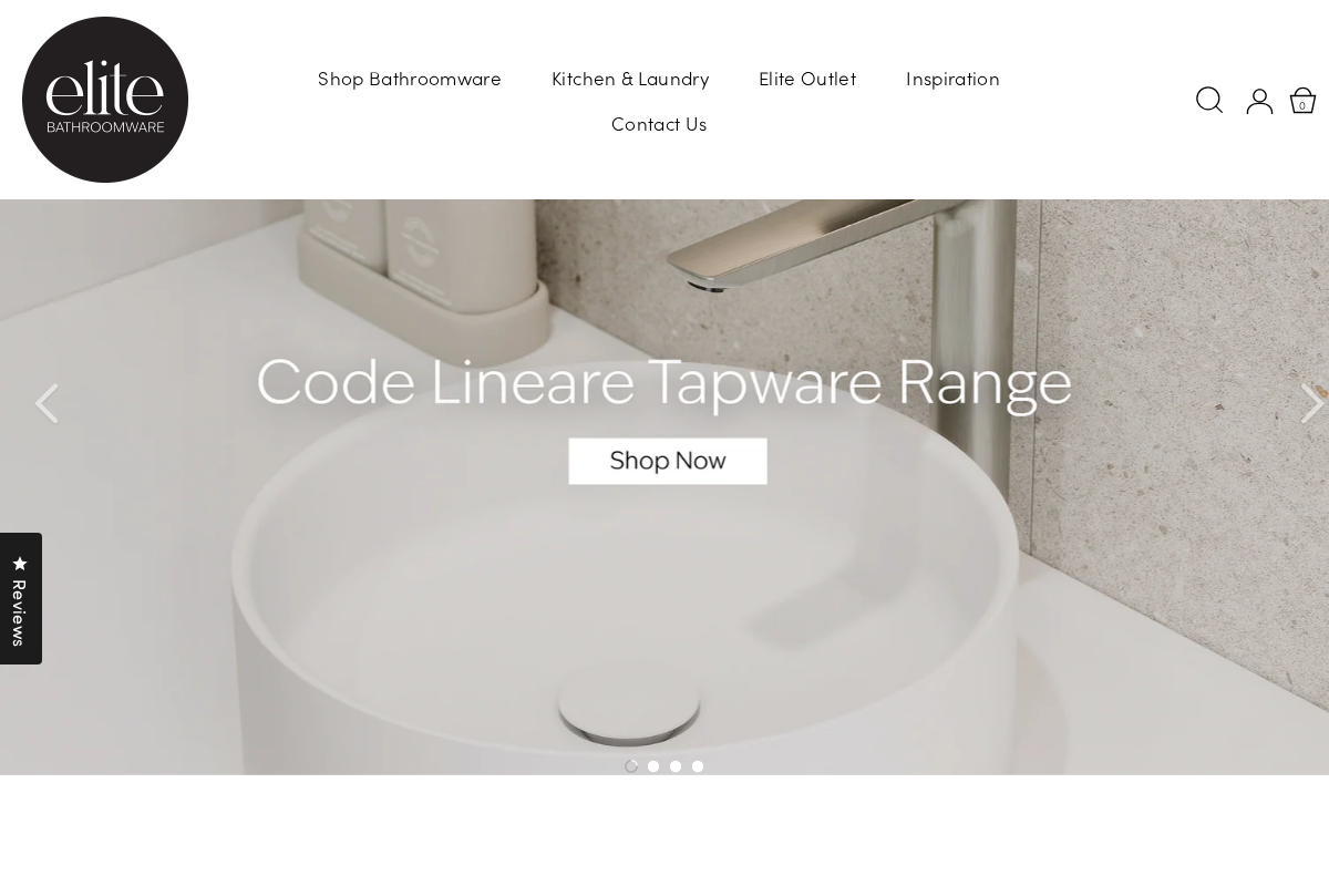Elite Bathroomware homepage screenshot