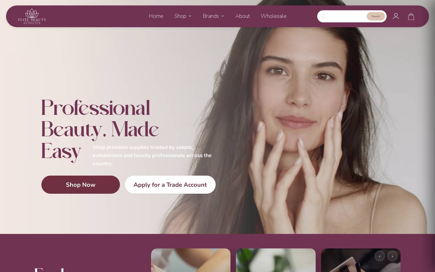 elitebeauty.com.au homepage screenshot