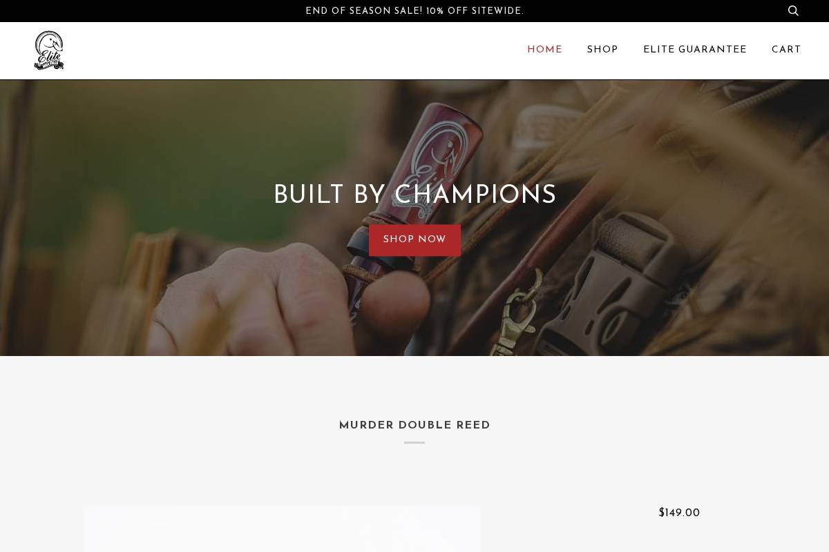 Elite Duck Calls homepage screenshot
