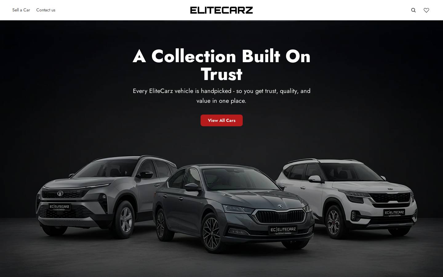 elitecarz.in homepage screenshot