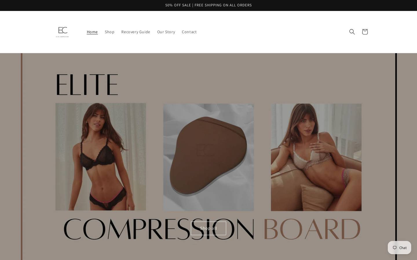 elitecompressiongarments.com homepage screenshot