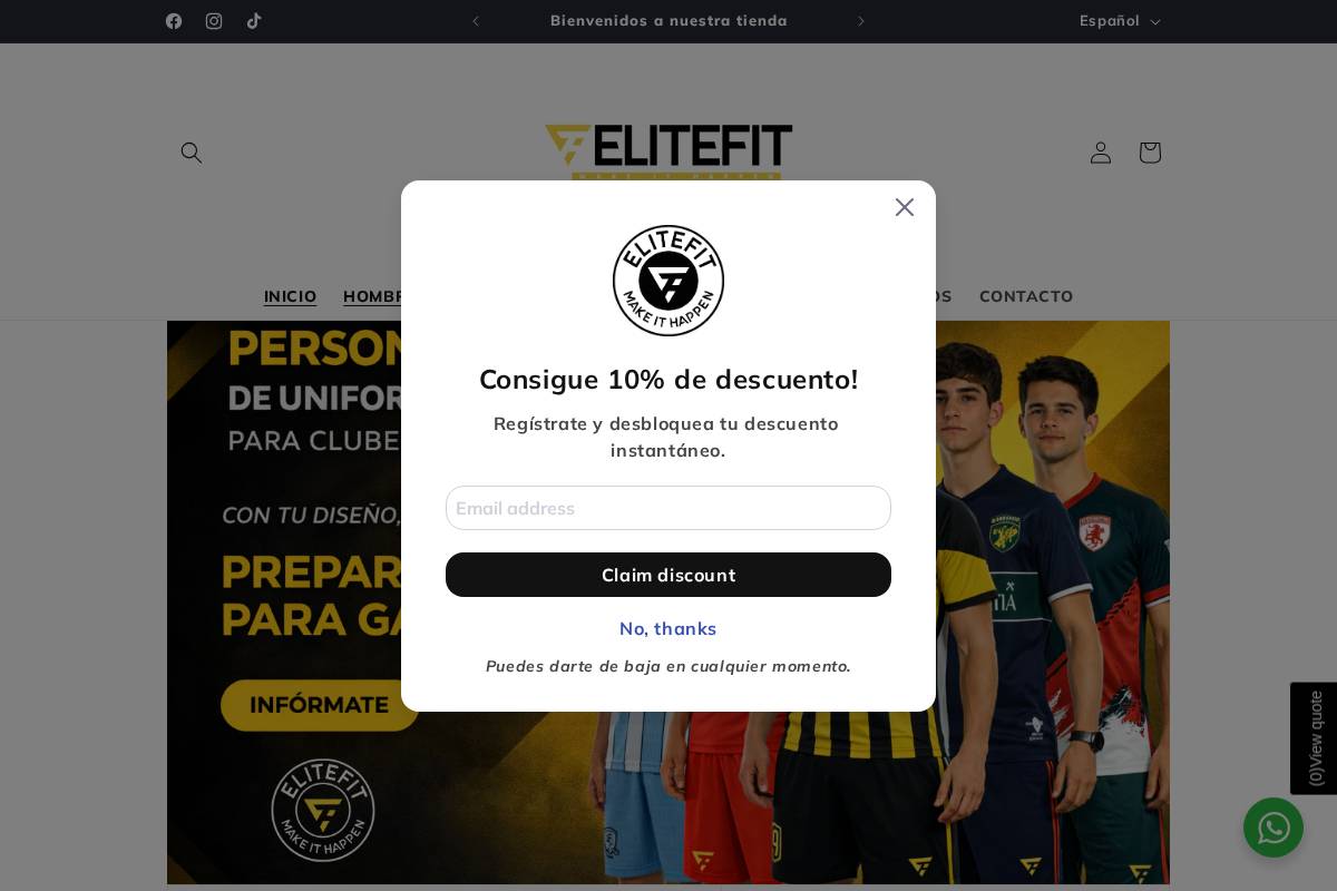 elitefitbrand.com homepage screenshot