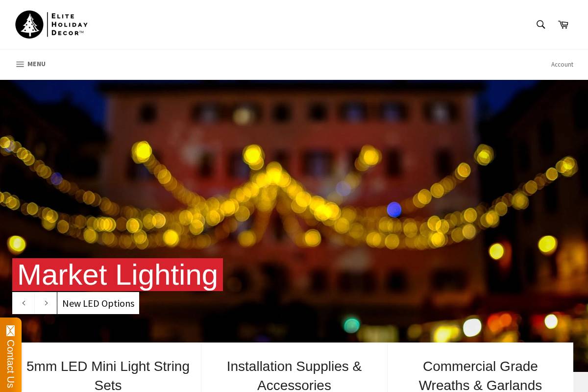 eliteholidaydecor.com homepage screenshot