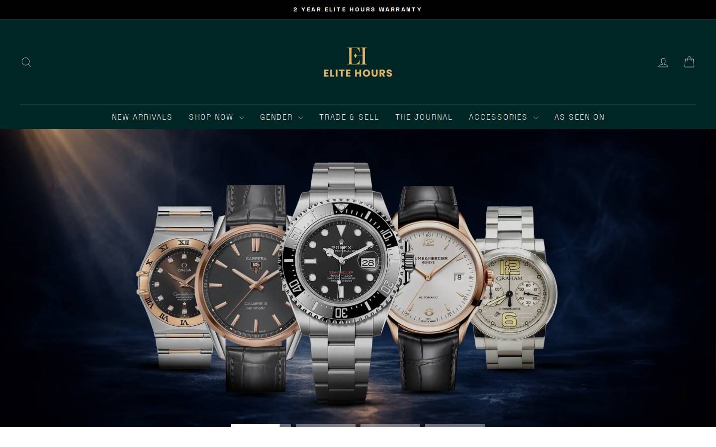 Elitehours homepage screenshot