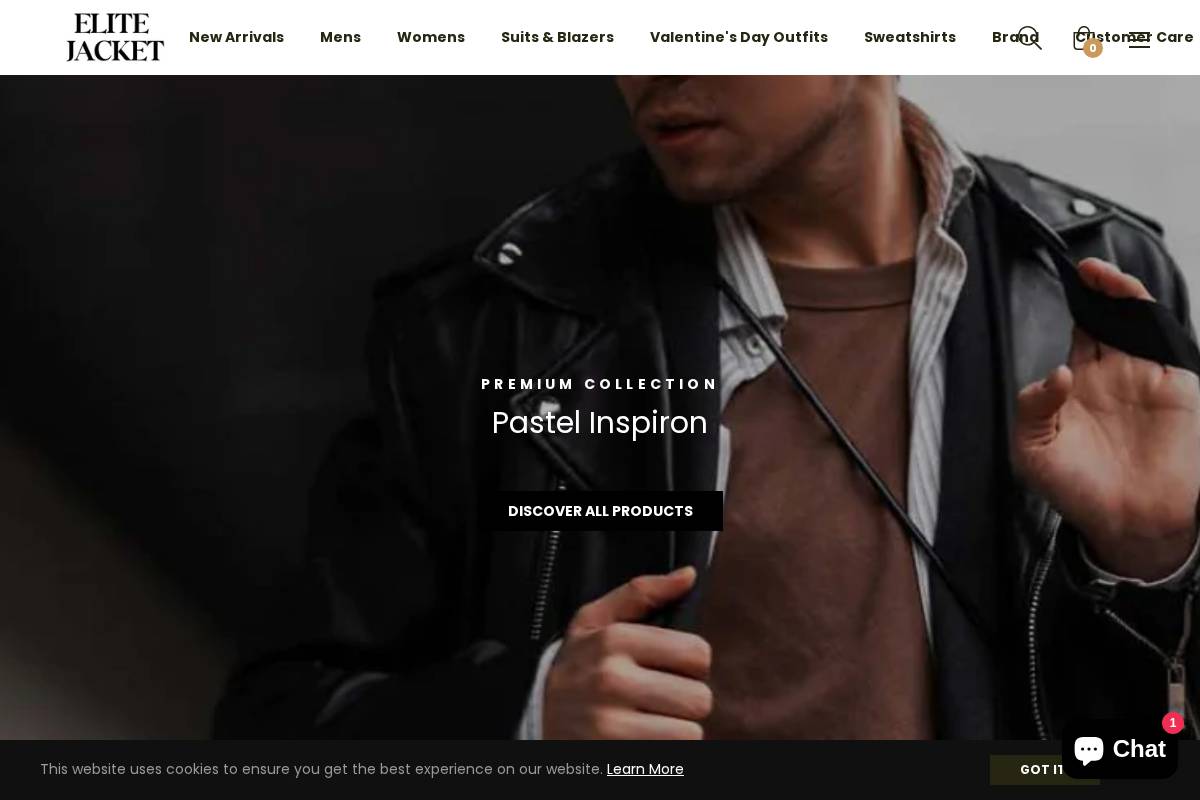 Elite Jacket homepage screenshot