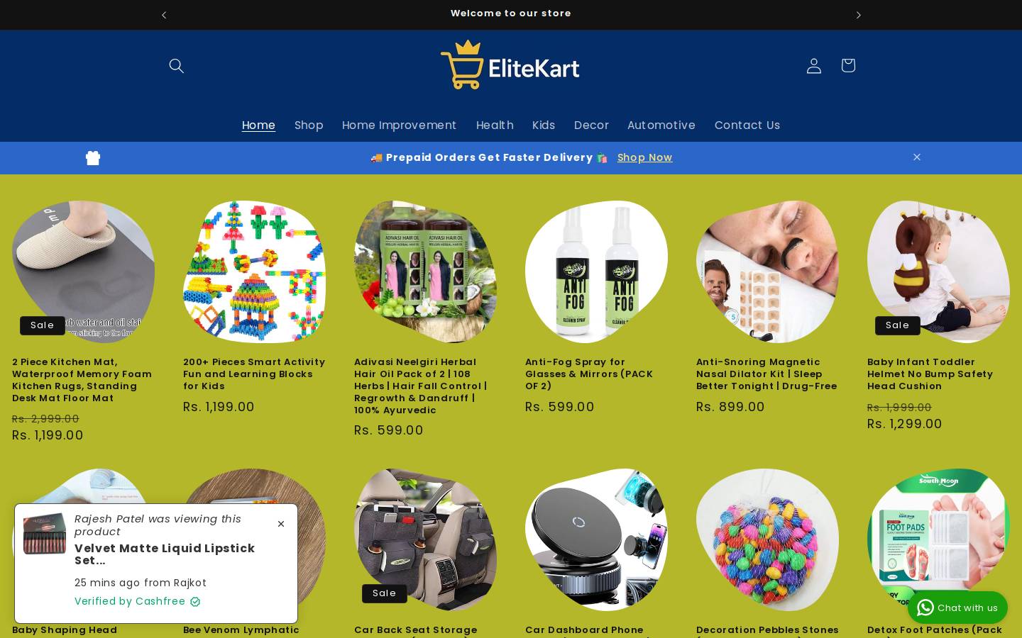 elitekart.co.in homepage screenshot