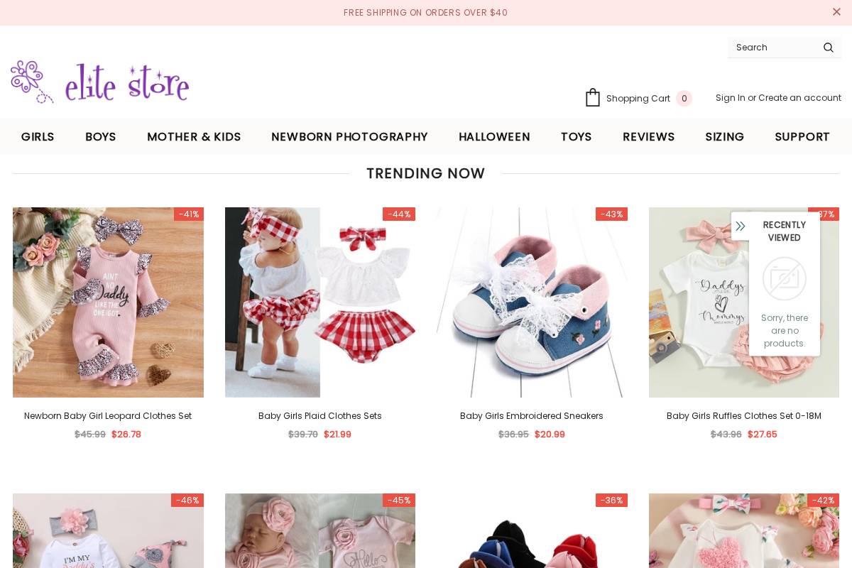 eliteoutletstore.com homepage screenshot