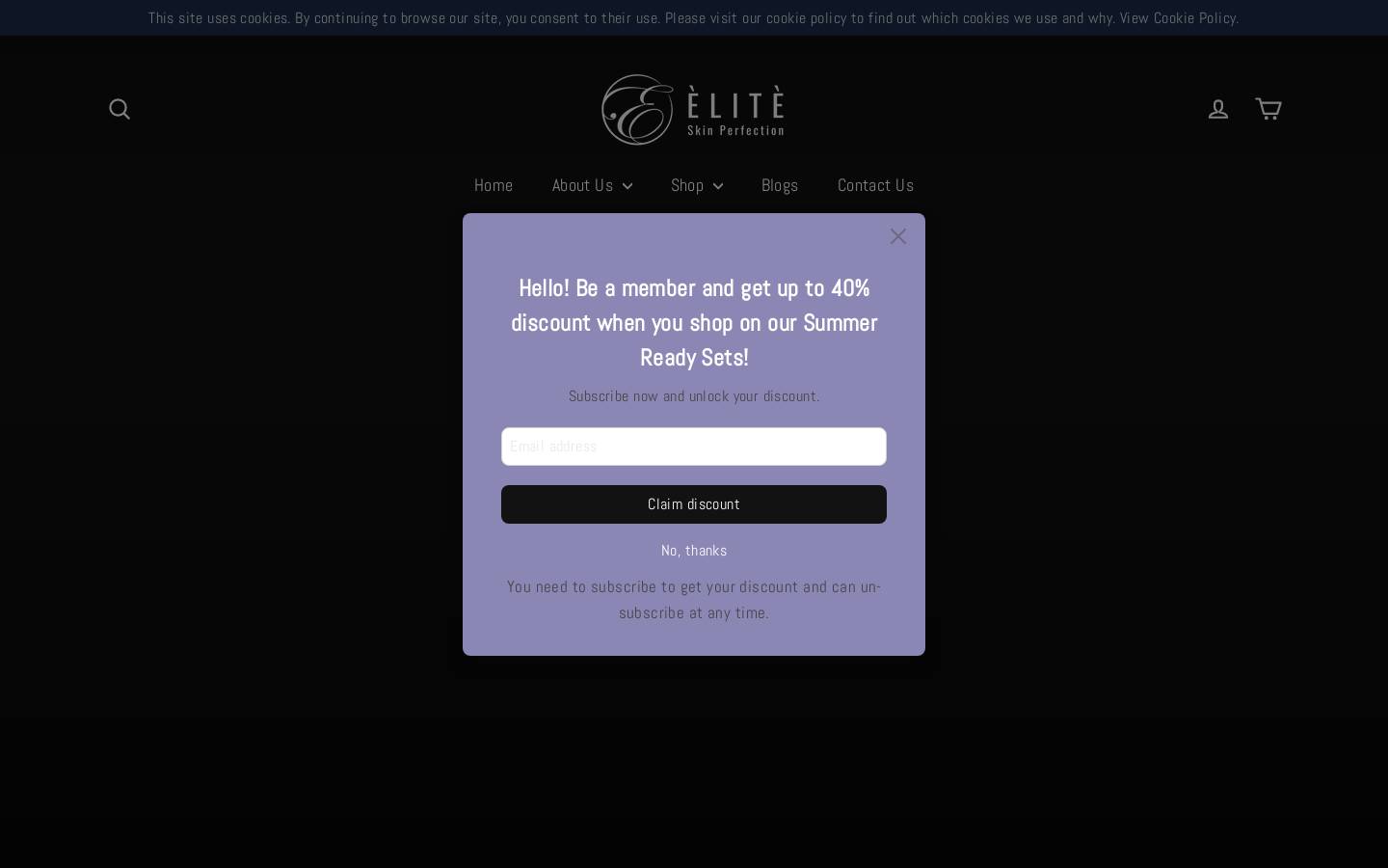 eliteskinperfection.com homepage screenshot