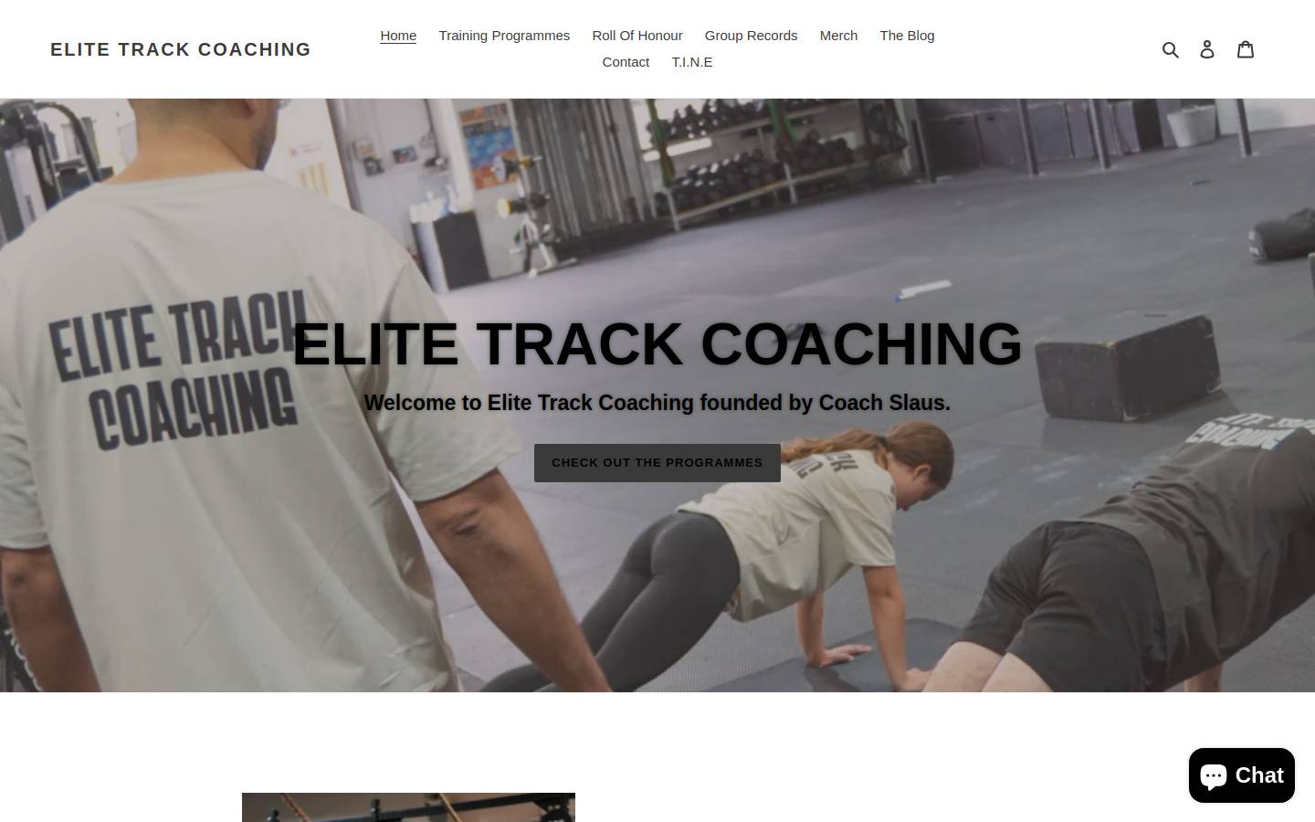 elitetrackcoaching.com homepage screenshot