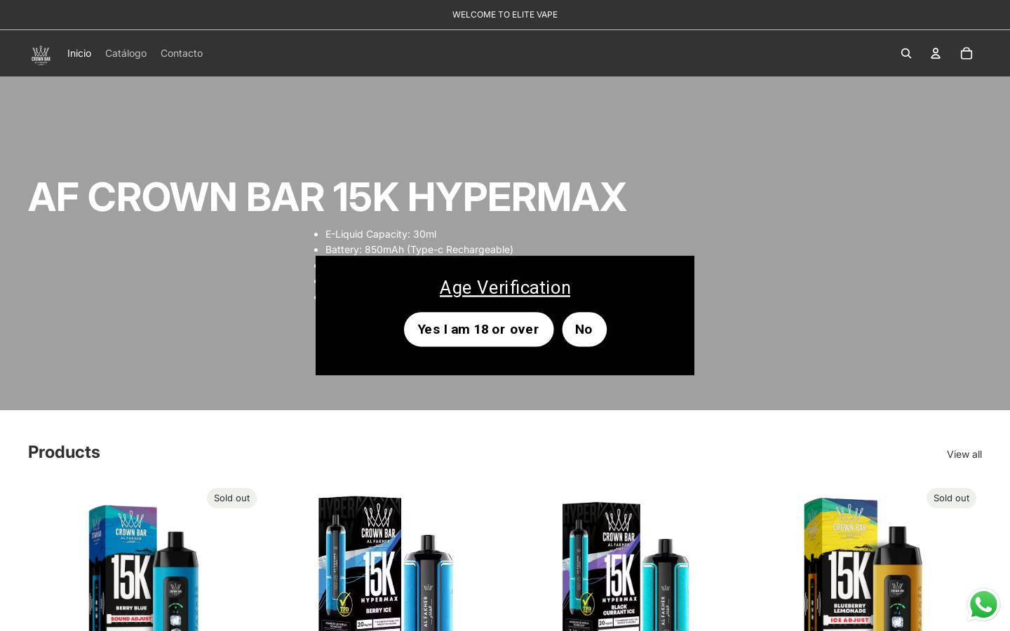 elitevape.shop homepage screenshot