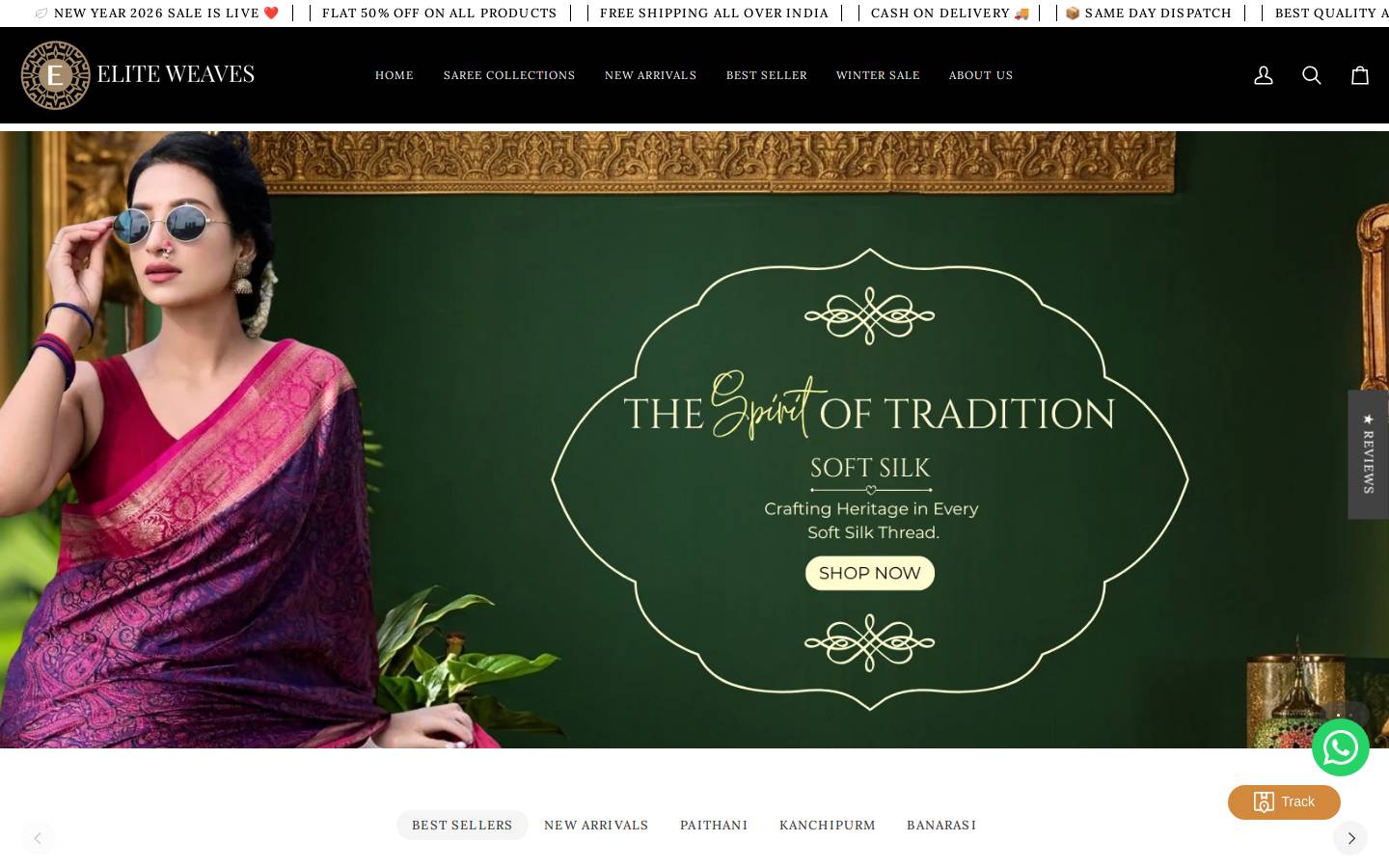 eliteweaves.co homepage screenshot