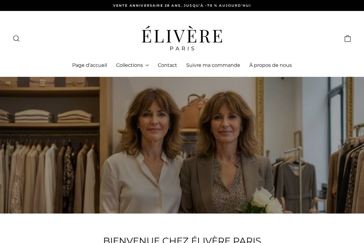 Elivereparis homepage screenshot