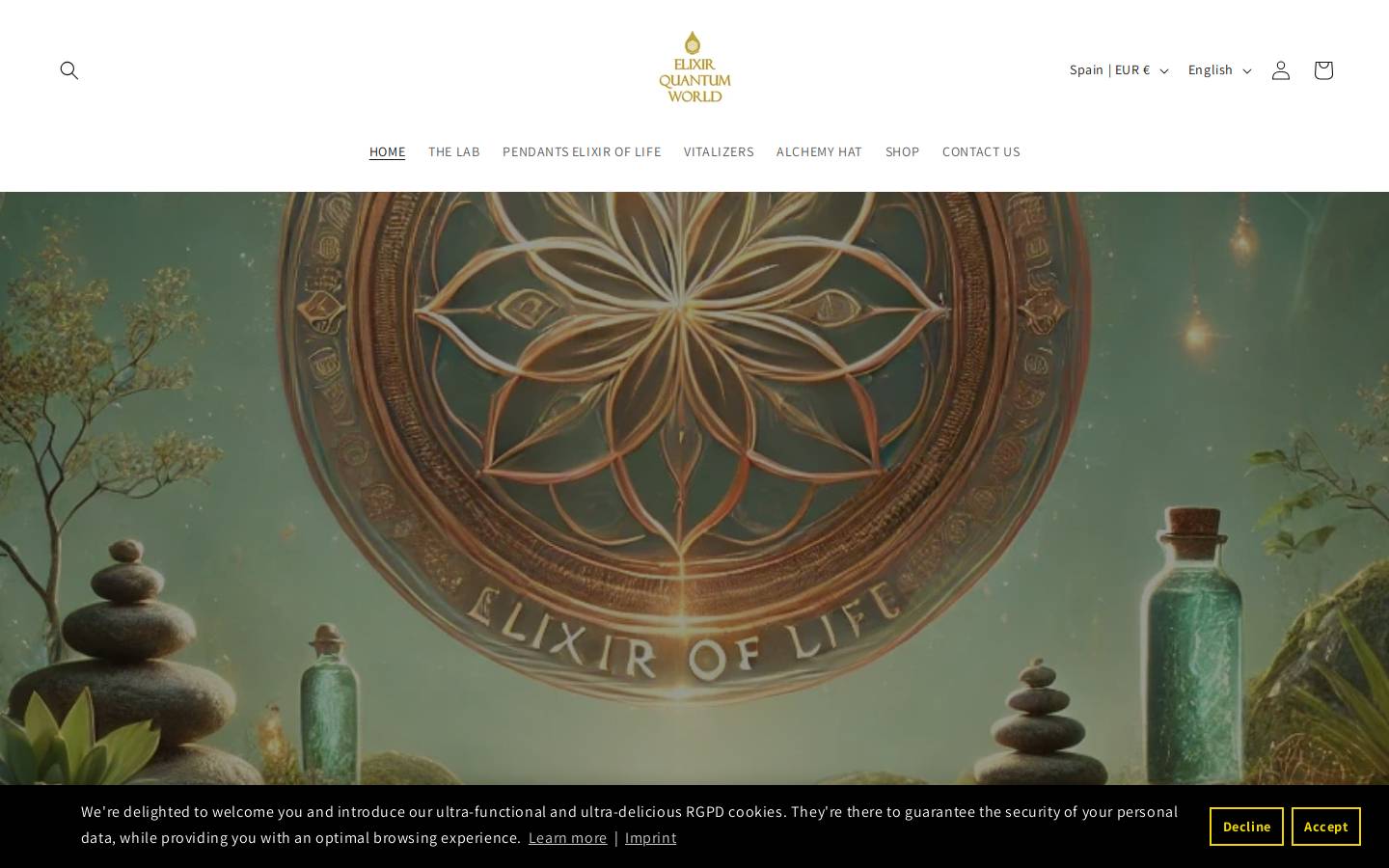 elixirquantumworld.com homepage screenshot