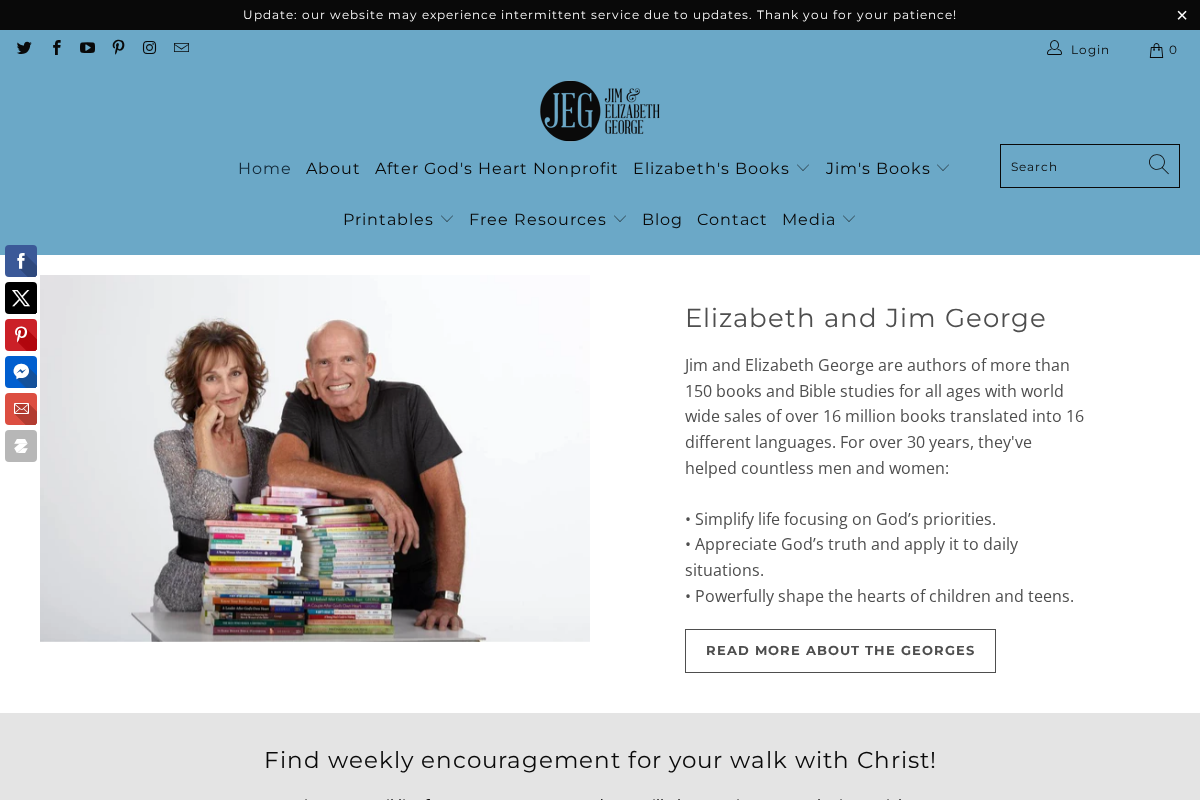 Elizabeth George homepage screenshot