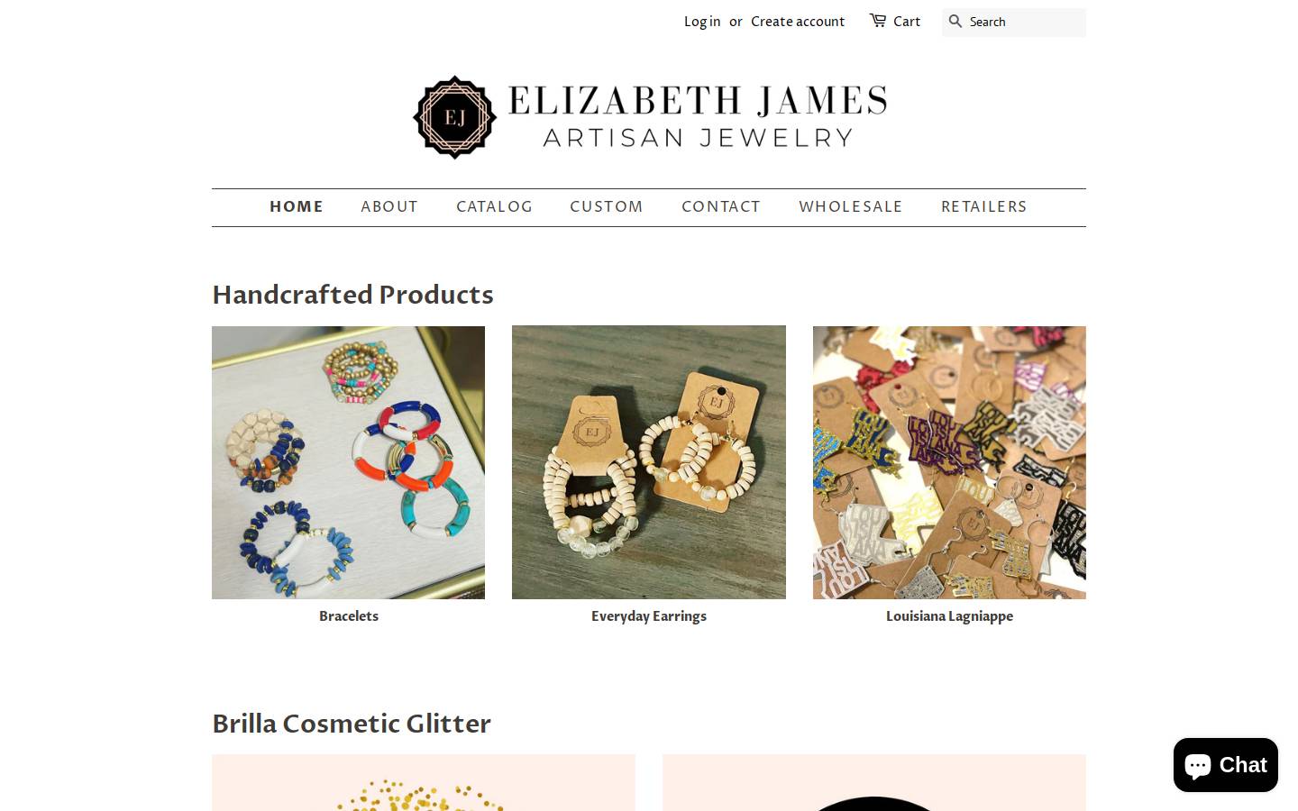 elizabethjamesbyblaire.com homepage screenshot