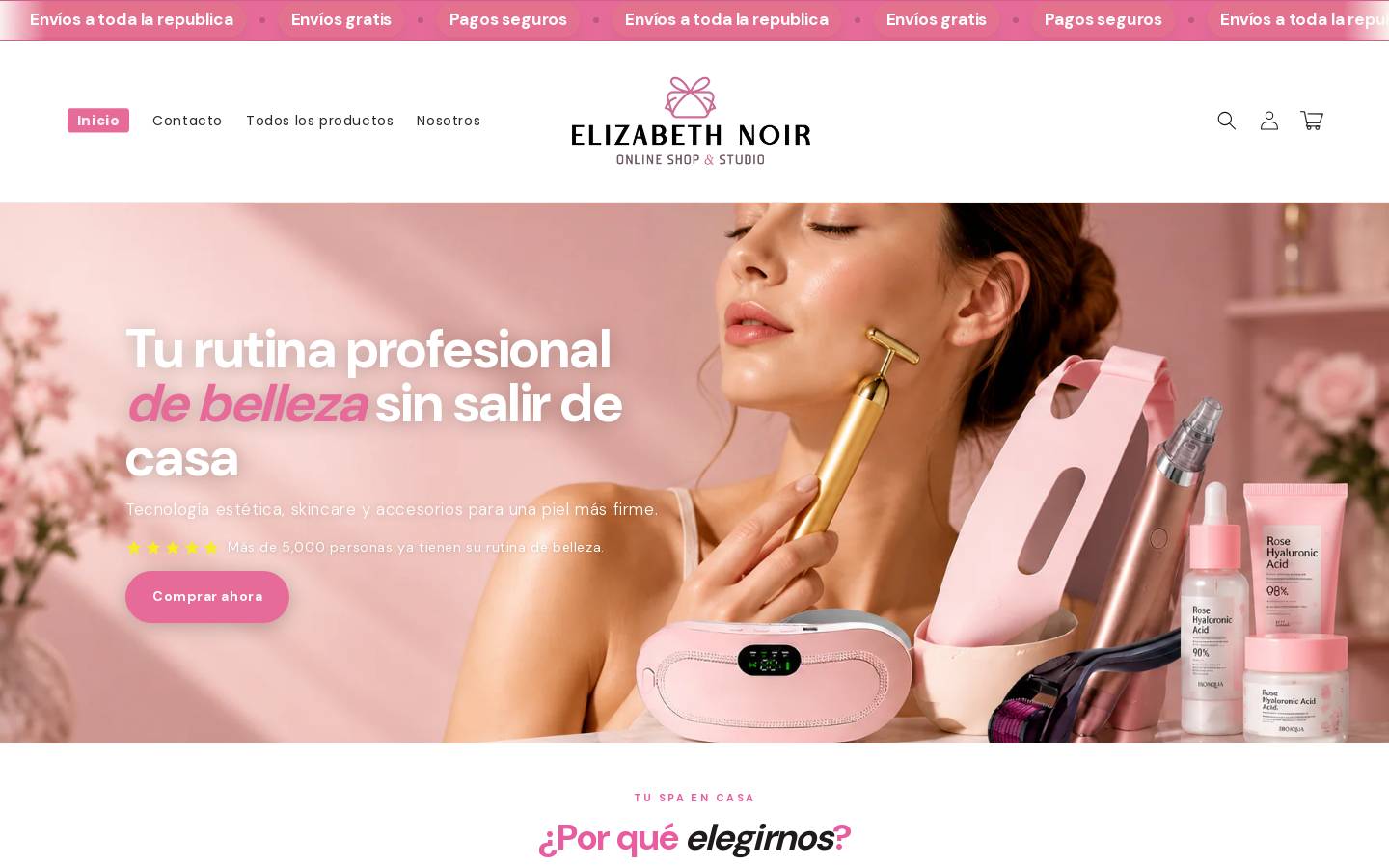 elizabethnoir.com.mx homepage screenshot