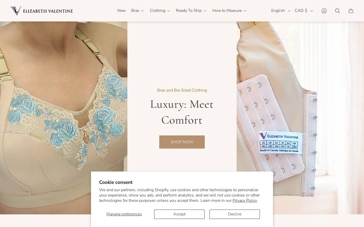 Elizabeth Valentine homepage screenshot