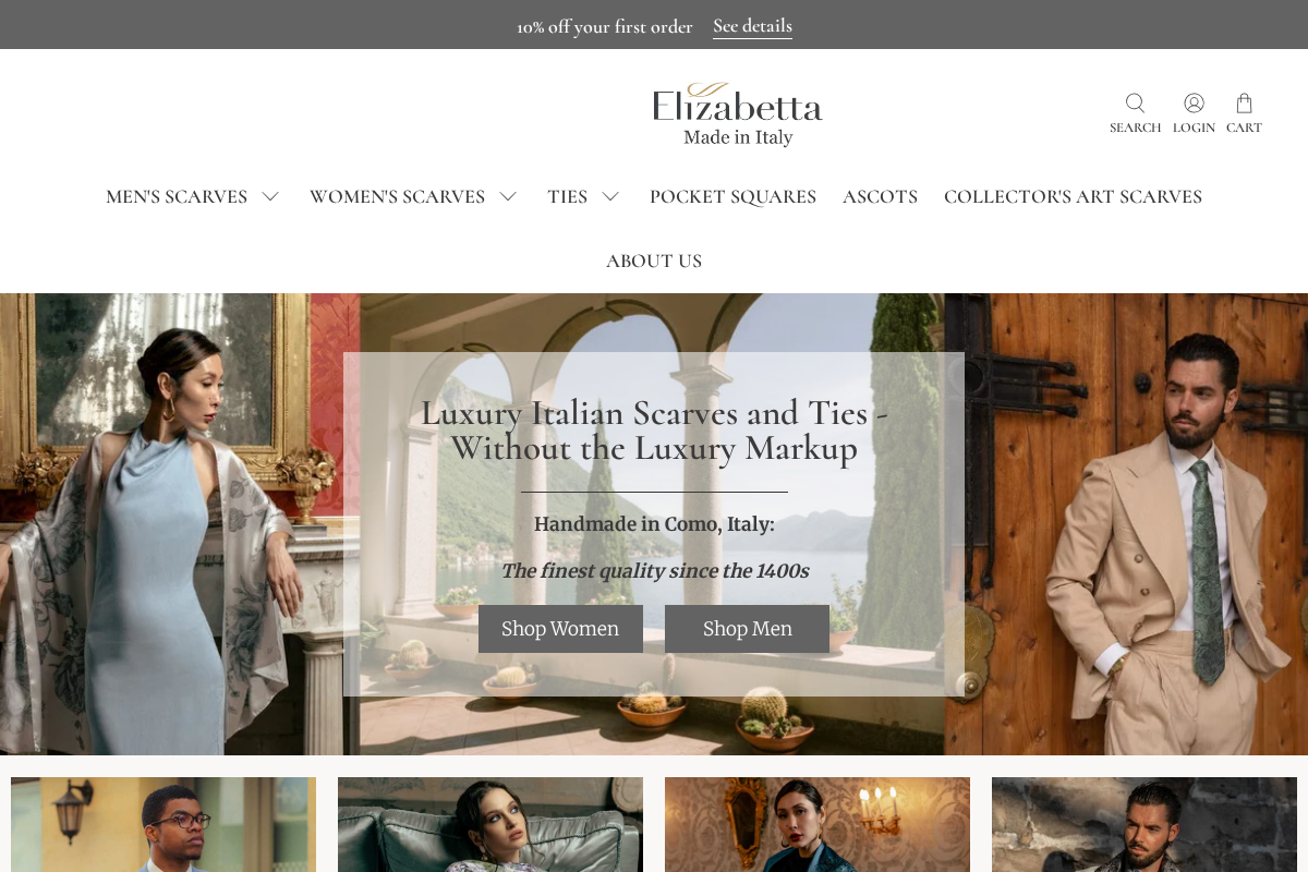 Elizabetta.net homepage screenshot