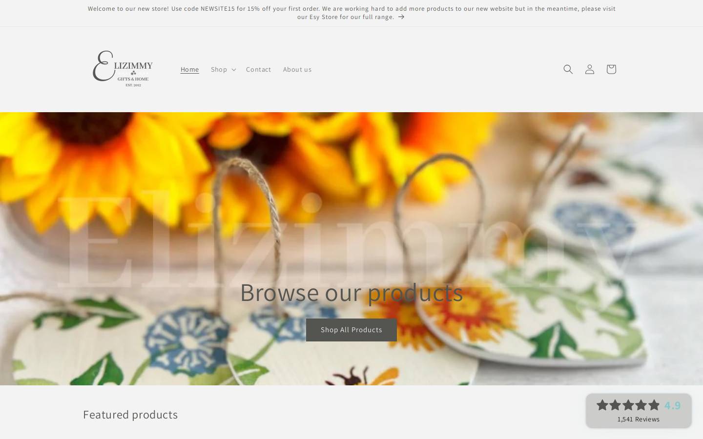 Elizimmy homepage screenshot