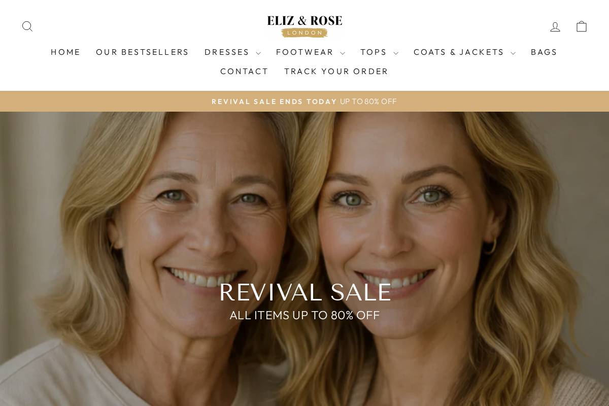 Elizrose London homepage screenshot