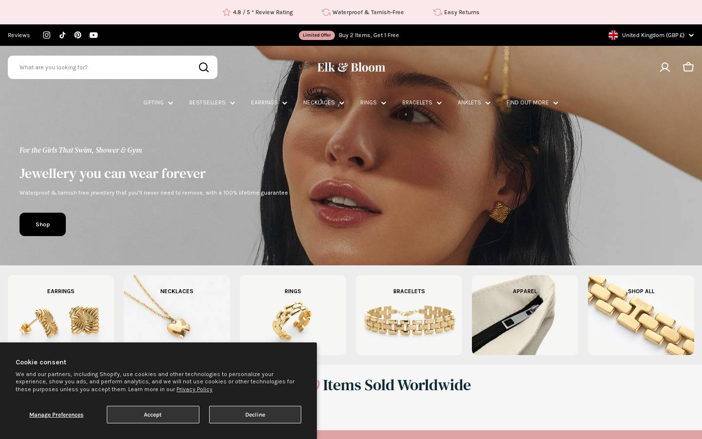 Elk & Bloom homepage screenshot